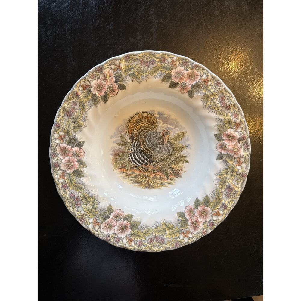 Churchill England Country Thanksgiving Rimmed Soup Bowl